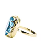 Inel Vintage Craft  Acvamarin Aur galben 14K vrc253y